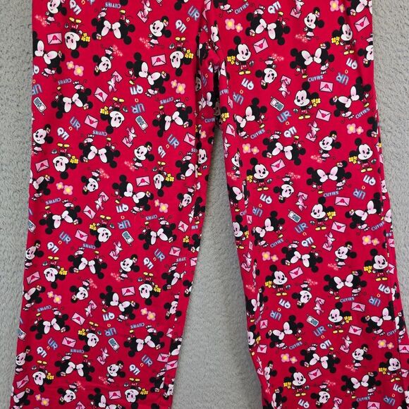 Disney Cuties Pajama Pants Womens M Red Kawaii Mickey Minnie Mouse Cartoon Sleep - Picture 13 of 14
